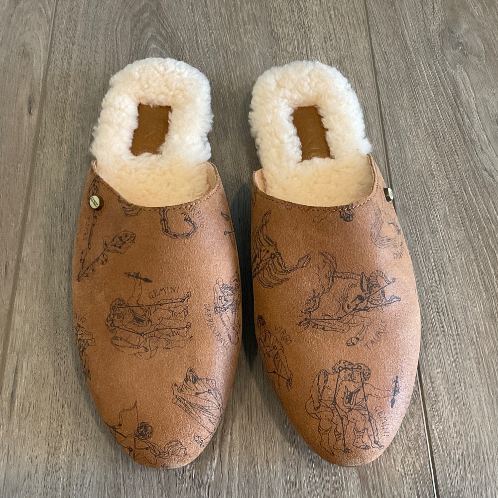 AUSTRALIA LUXE COLLECTIVE Marcos Constellation Chestnut Mule Slipper Size 8 NWOT